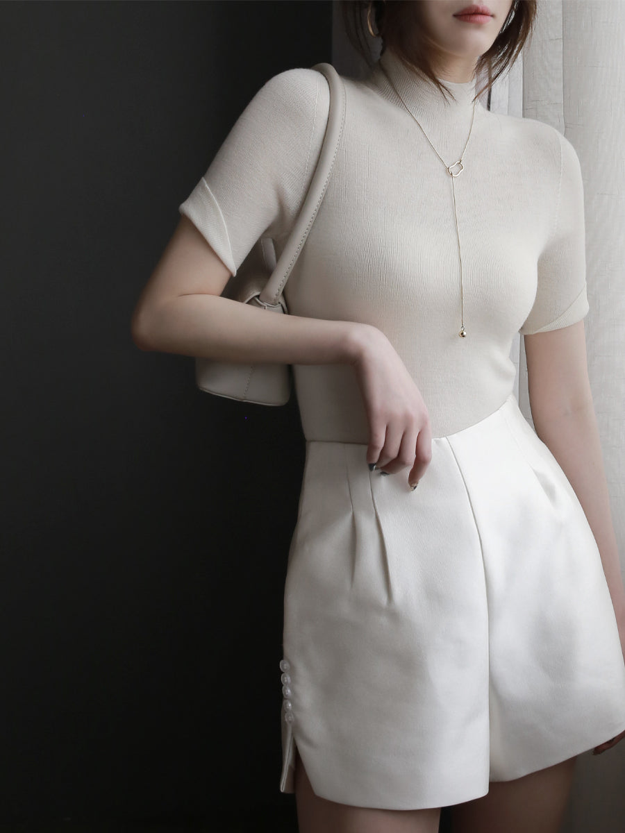 修身短袖針織上衣_BDHL7266