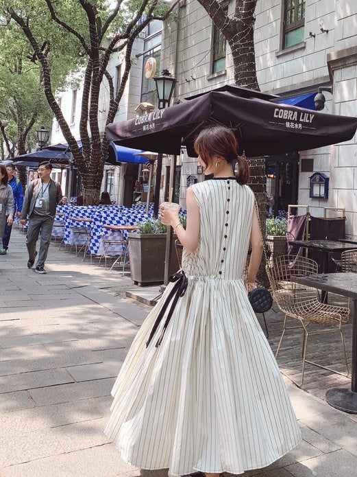 Striped Ribbon Dress_HL3653
