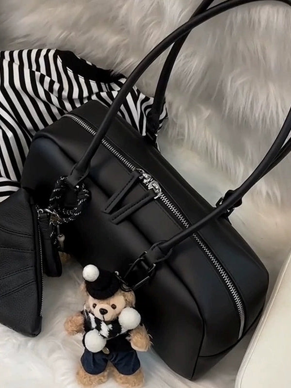 Black Shoulder Boston Bag_BDHL7806