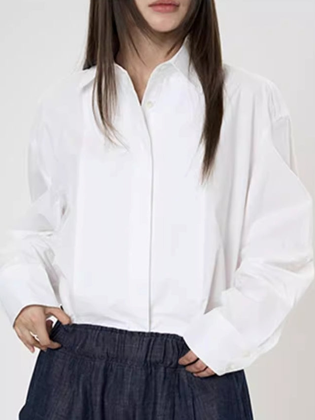 Simple Design Lapel Shirt_BDHL7373
