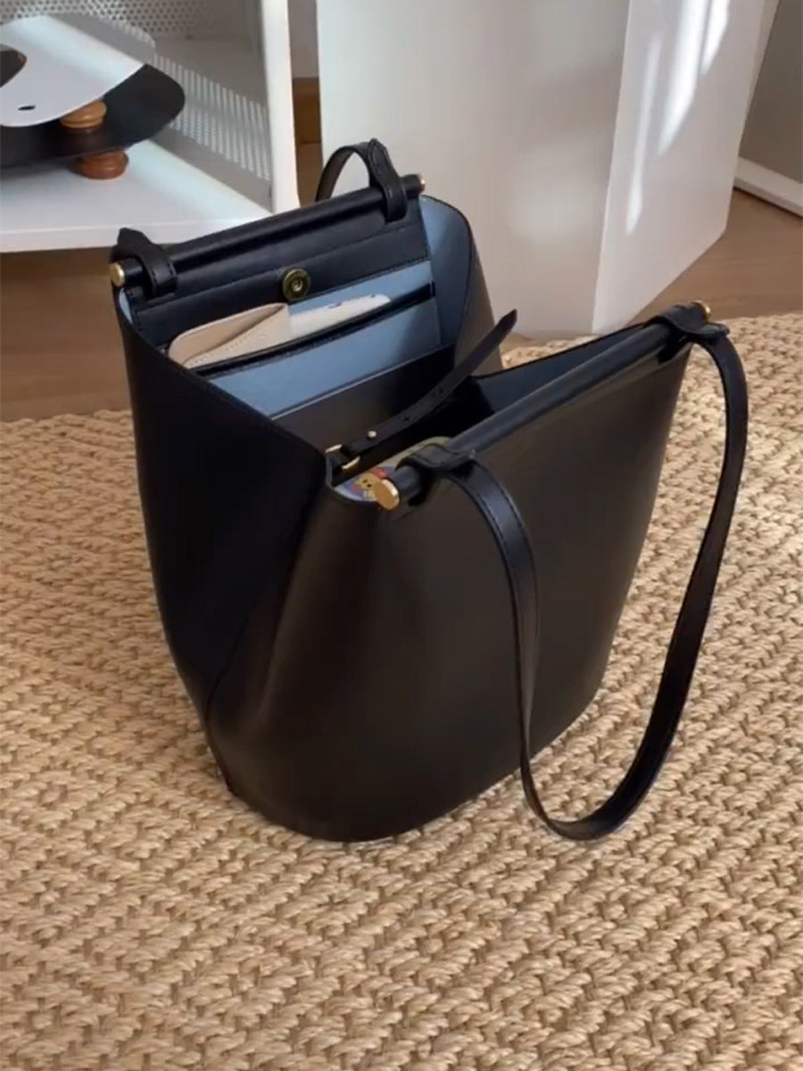 黑色夾扣手提包_BDHL7809