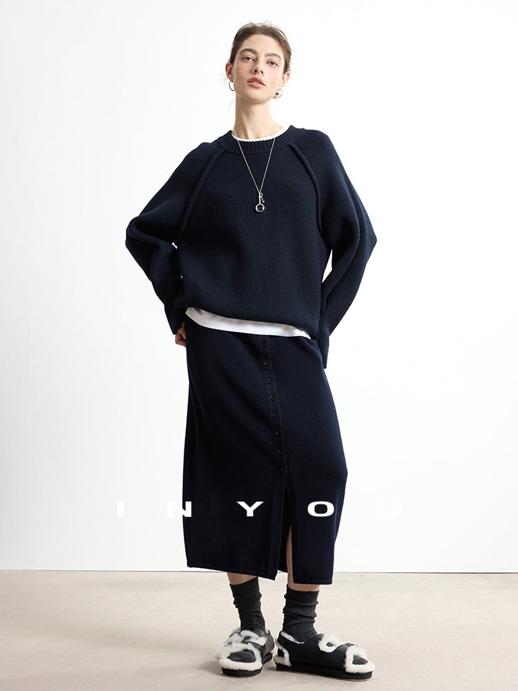 前扣修身針織裙_BDHL7749