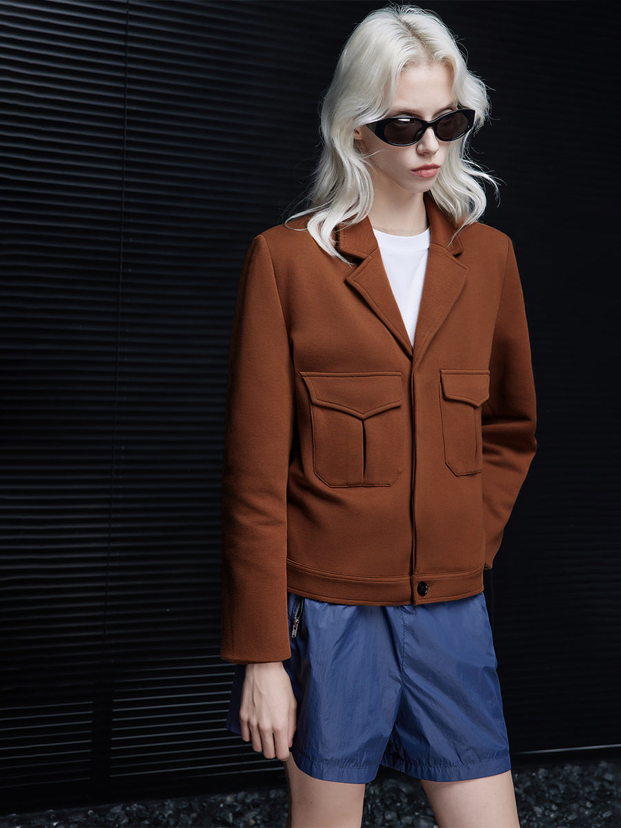 棕色翻領西裝外套_BDHL7794
