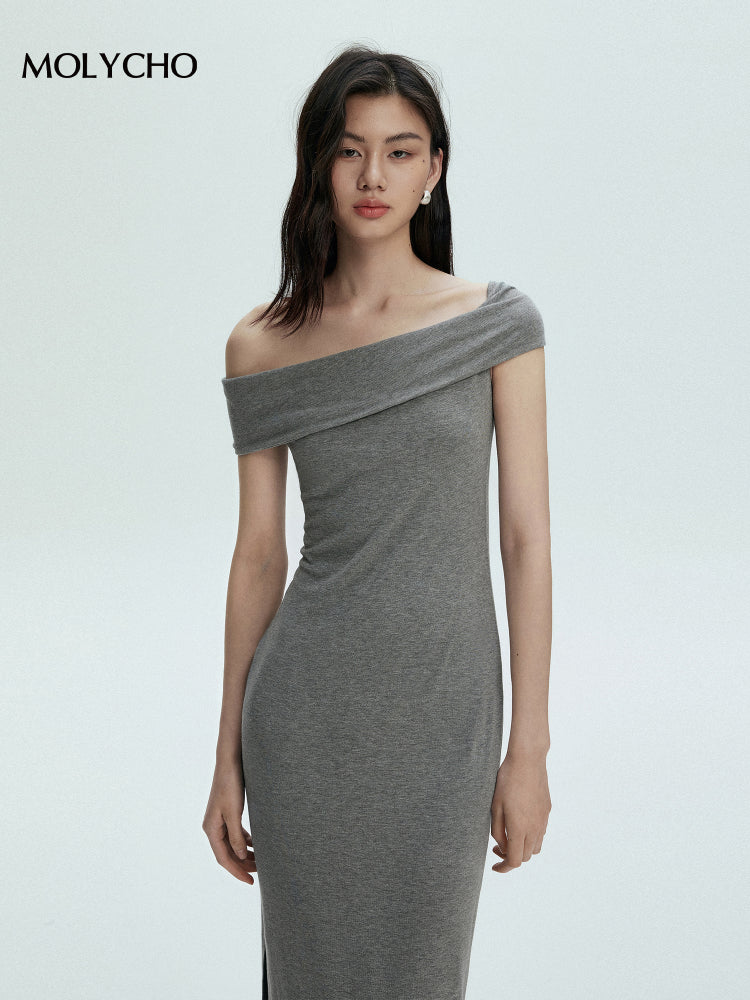 One-Shoulder Slim Dress_BDHL7390