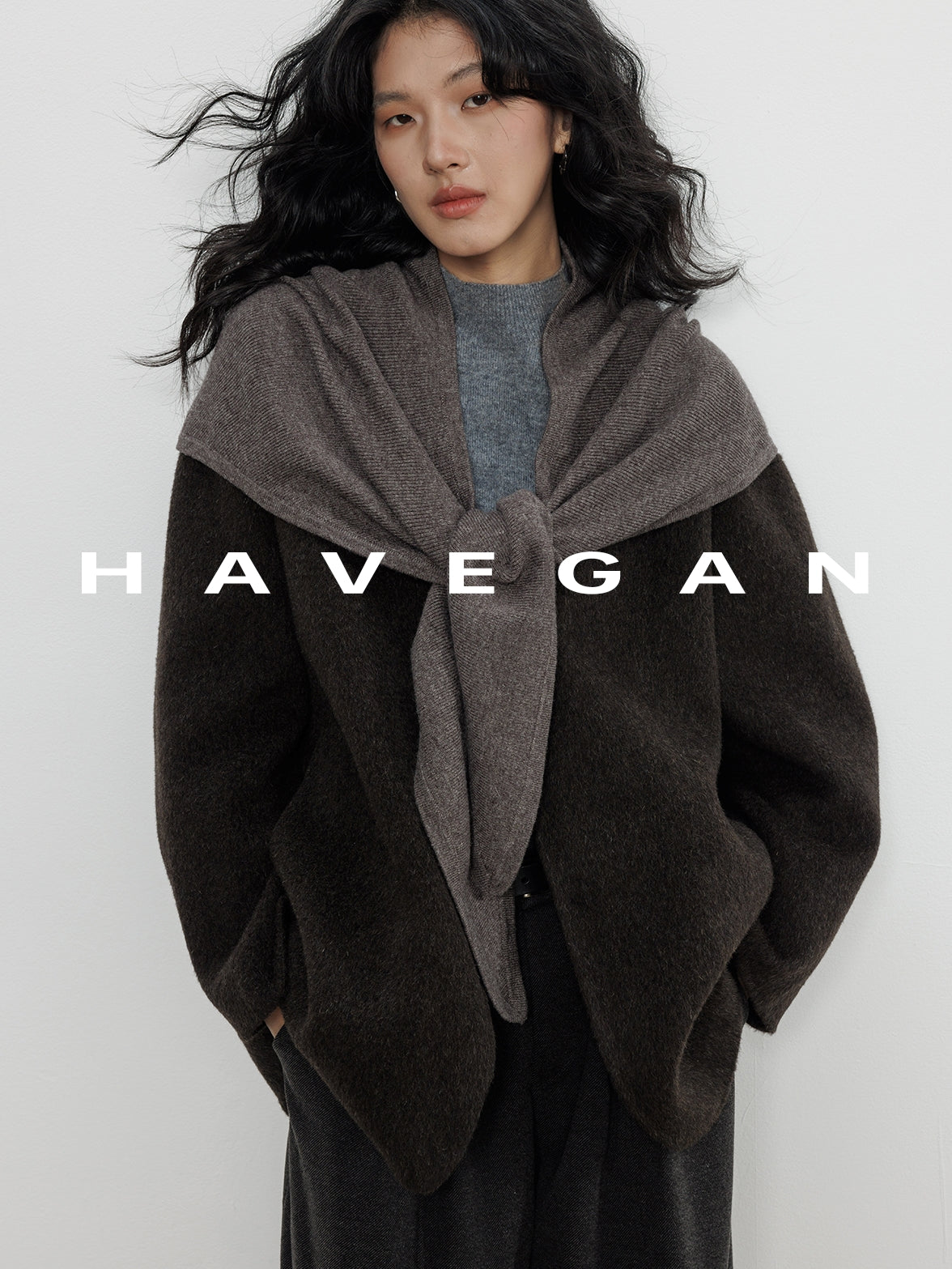 無領披肩大衣_BDHL7889