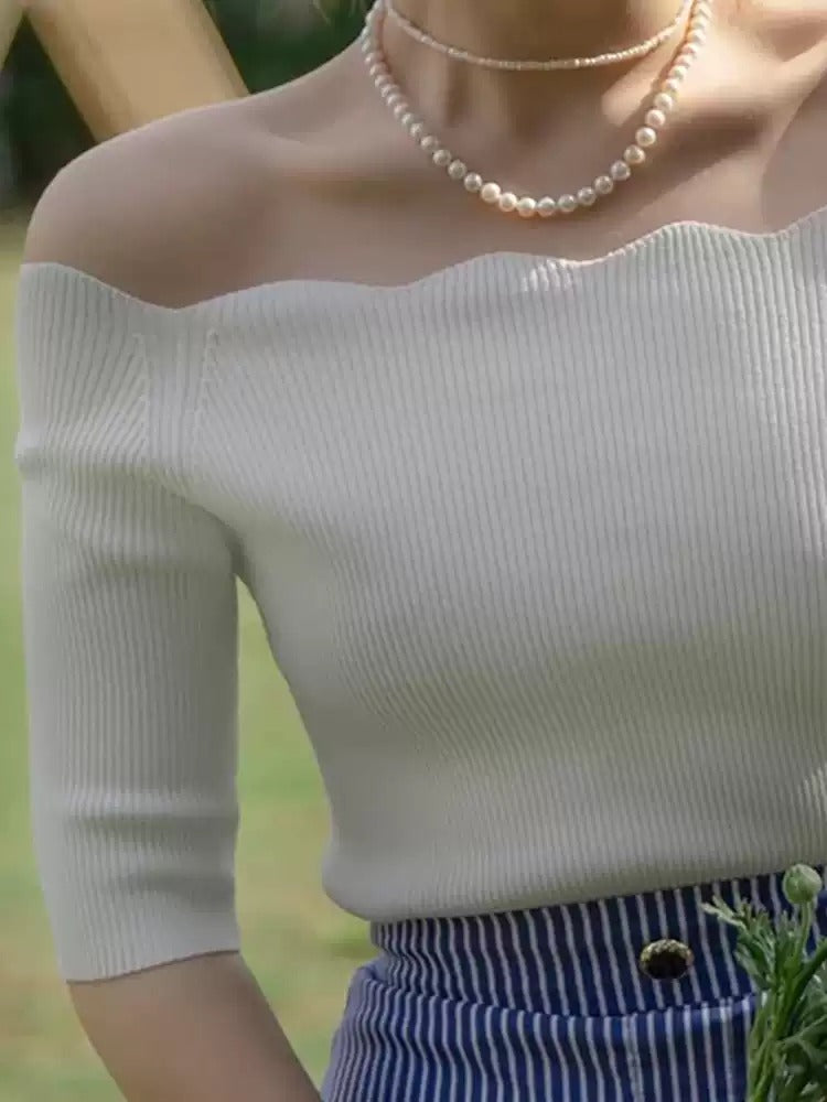One-Shoulder Knit Tops_BDHL7113