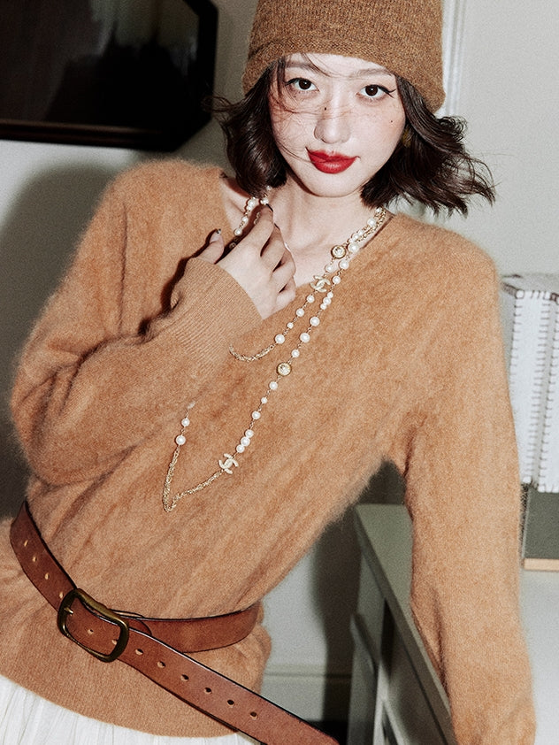 Brushed Knit V-Neck Top Or Round Neck Top Or Cardigan_BDHL7759