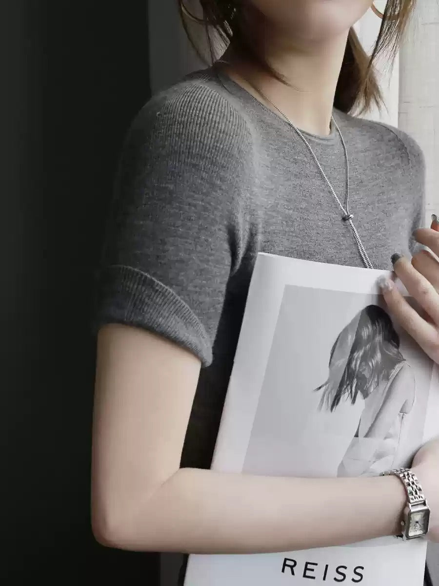 修身短袖針織上衣_BDHL7266