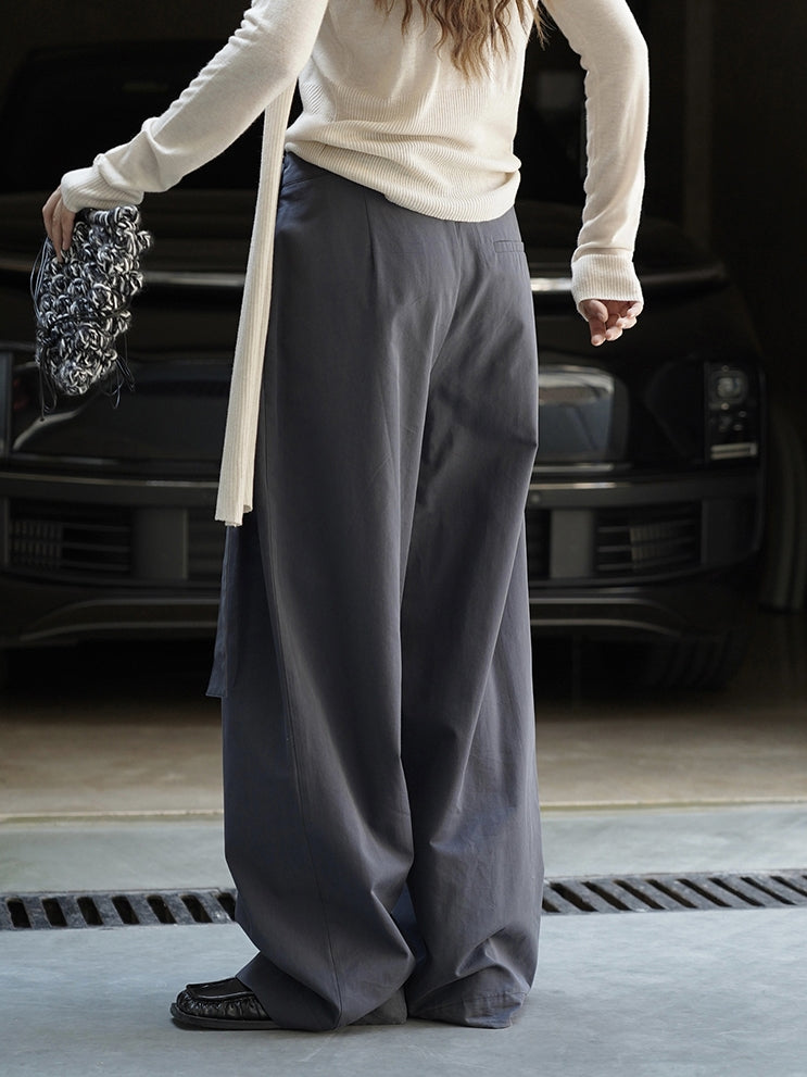 Diagonal-Belt Wide-Leg Pants_BDHL7769