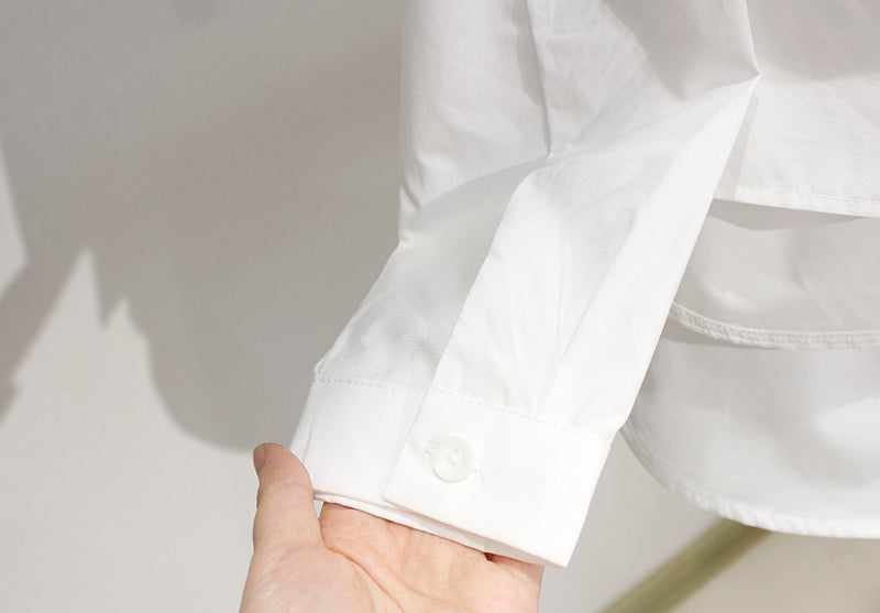 One Side Ruffle Shirt_HL3571