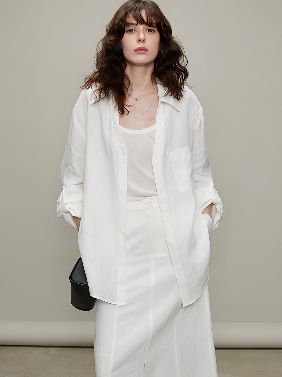 薄亞麻長袖襯衫或寬褲_BDHL6329