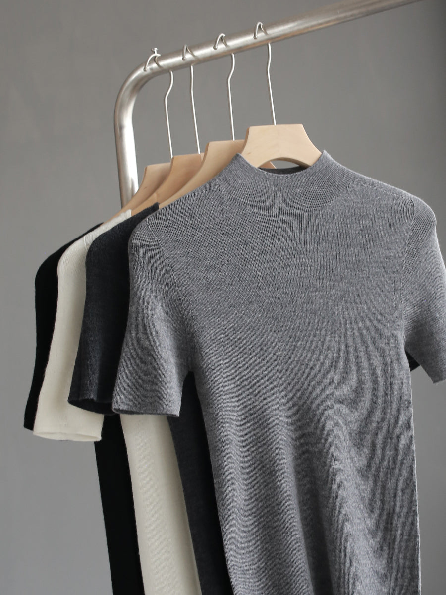 修身短袖針織上衣_BDHL7266