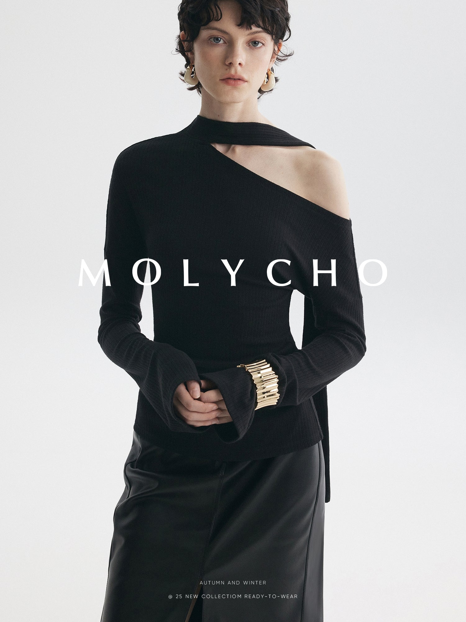 蝴蝶結露肩上衣_BDHL7729