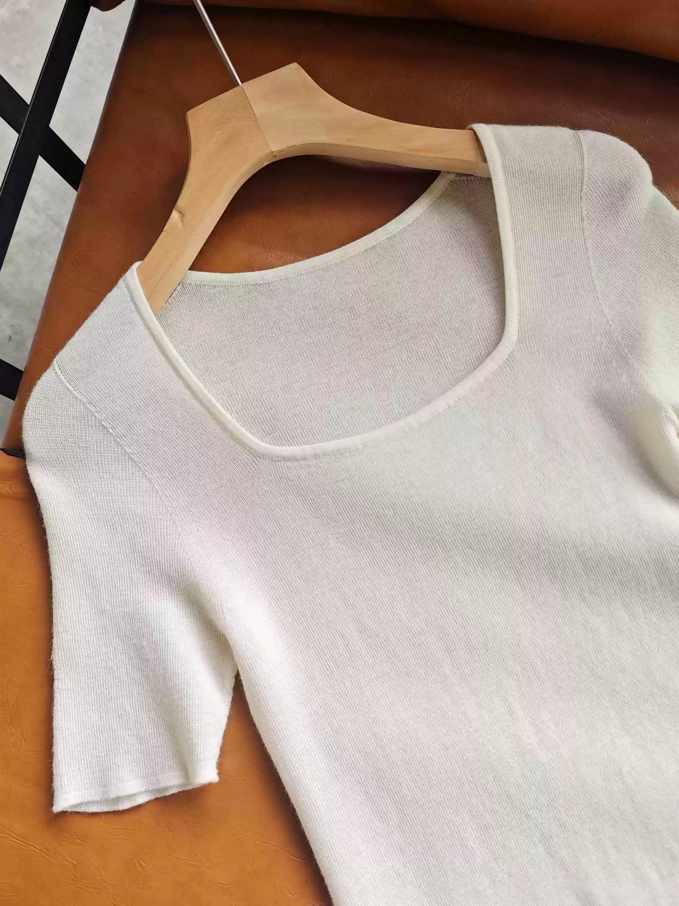 修身短袖針織上衣_BDHL7266