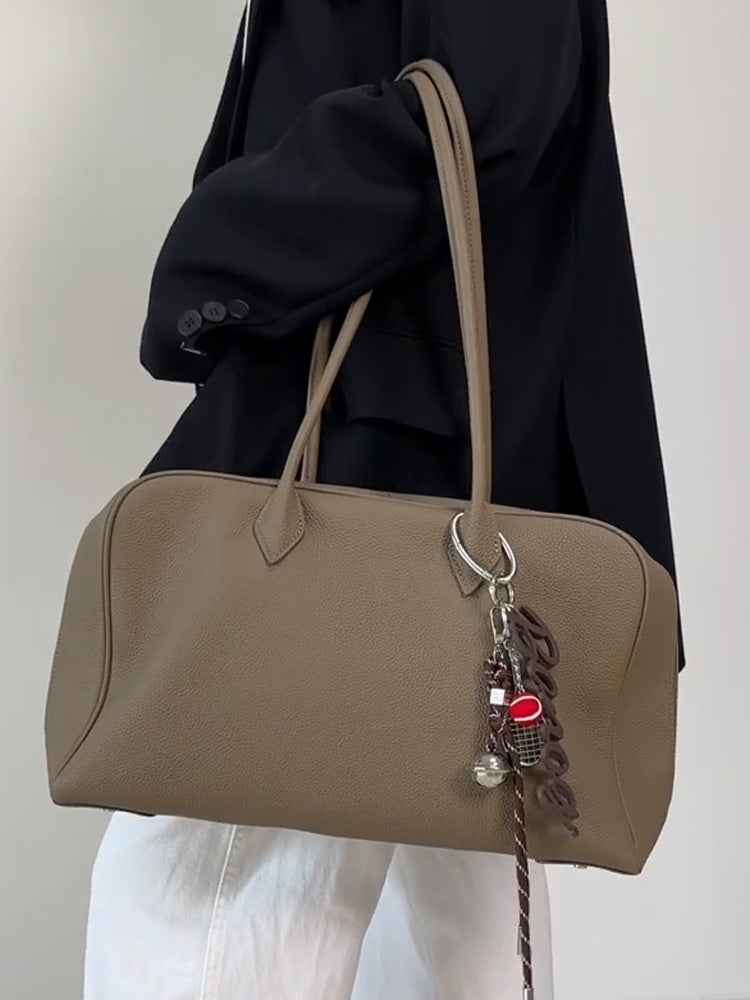 Gray Shoulder Boston Bag_BDHL7807