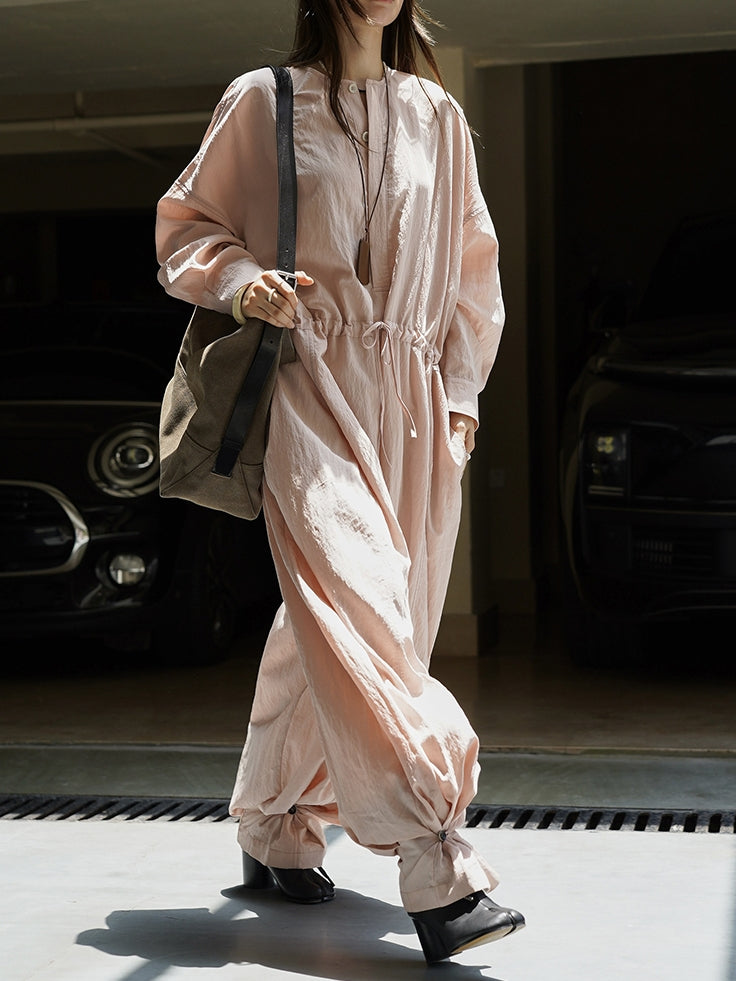 Waist Drawstring Jumpsuit_BDHL7533
