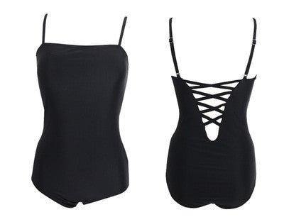 聚攏交叉背連身泳衣_HL3229