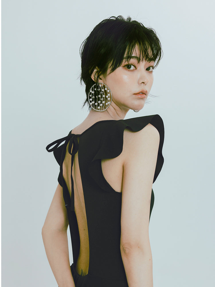 仙女裙式保守露背連身泳衣_HL3238