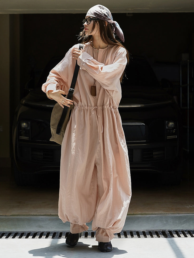 Waist Drawstring Jumpsuit_BDHL7533