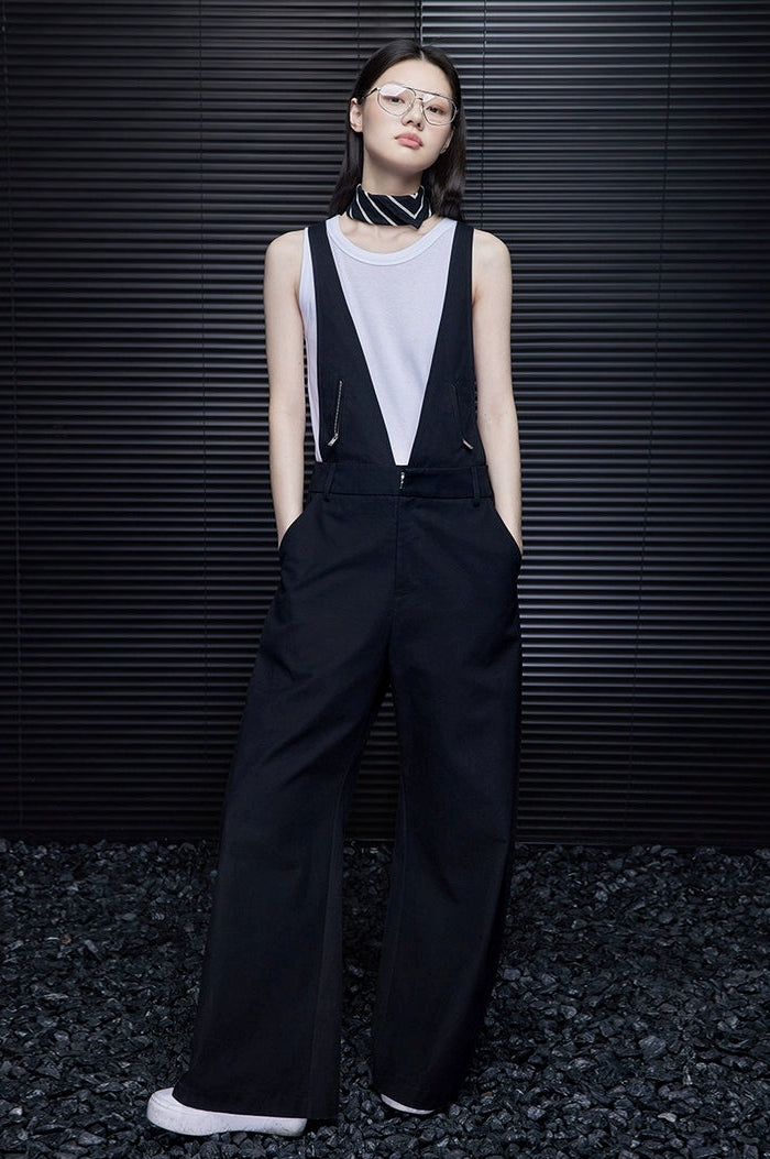 Deep V-Strap Wide-Leg Bib Overalls_BDHL7326