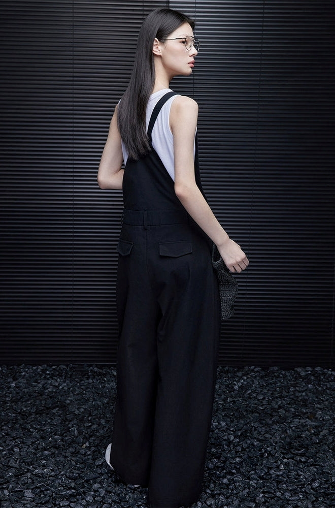 Deep V-Strap Wide-Leg Bib Overalls_BDHL7326