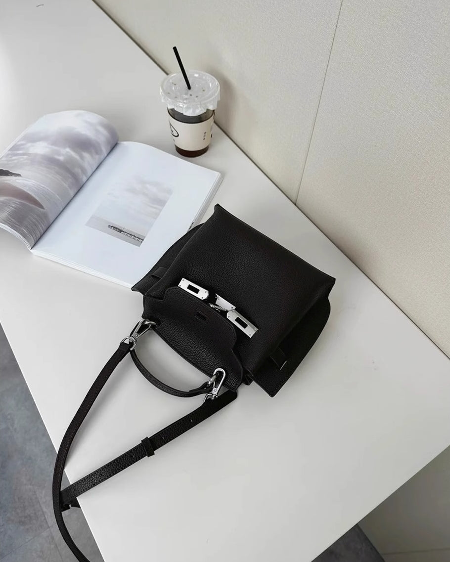 結構化皮革單肩托特包_BDHL7432