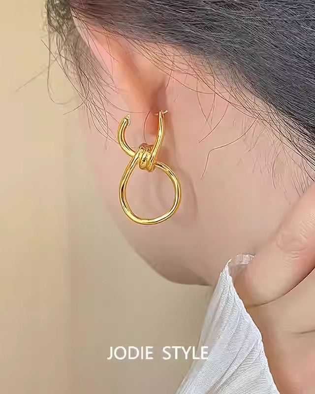 Twisted Gold Earrings HL3327