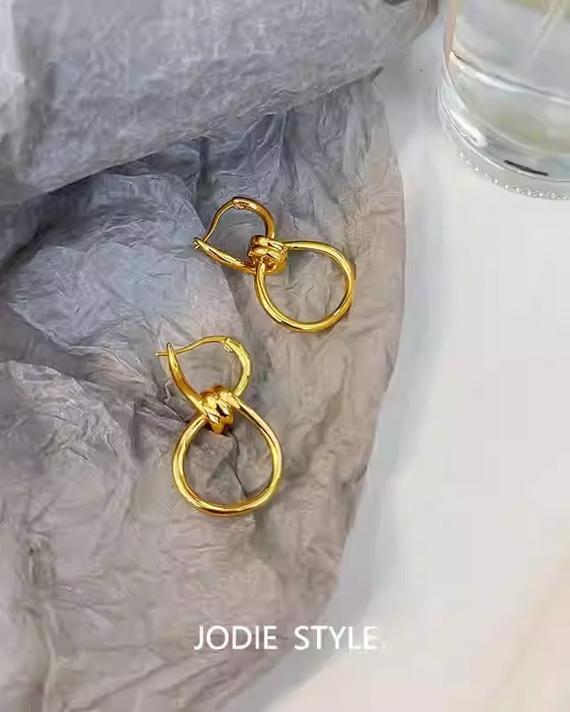 Twisted Gold Earrings HL3327