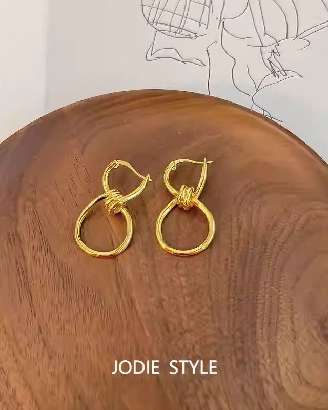 Twisted Gold Earrings HL3327