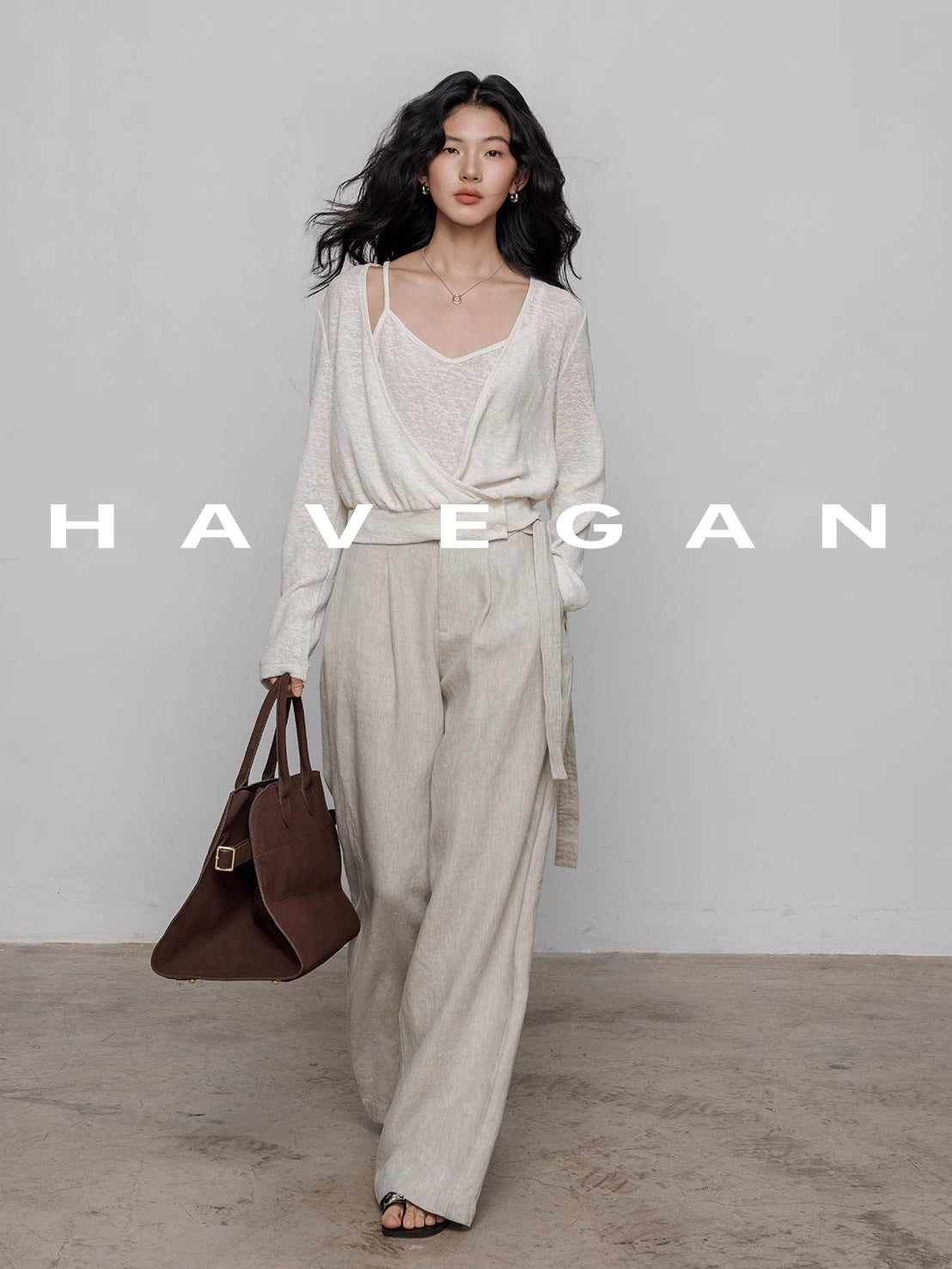 吊帶背心和開襟衫針織套裝_BDHL7362