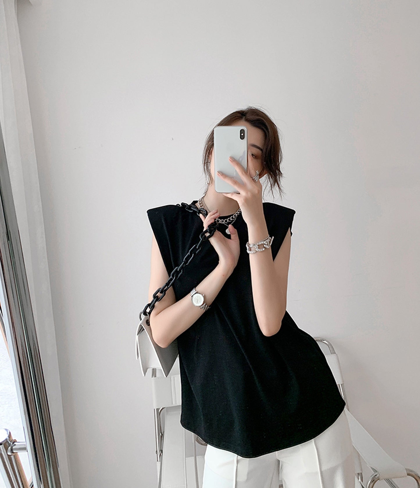 Shoulder pad T shirt 5711