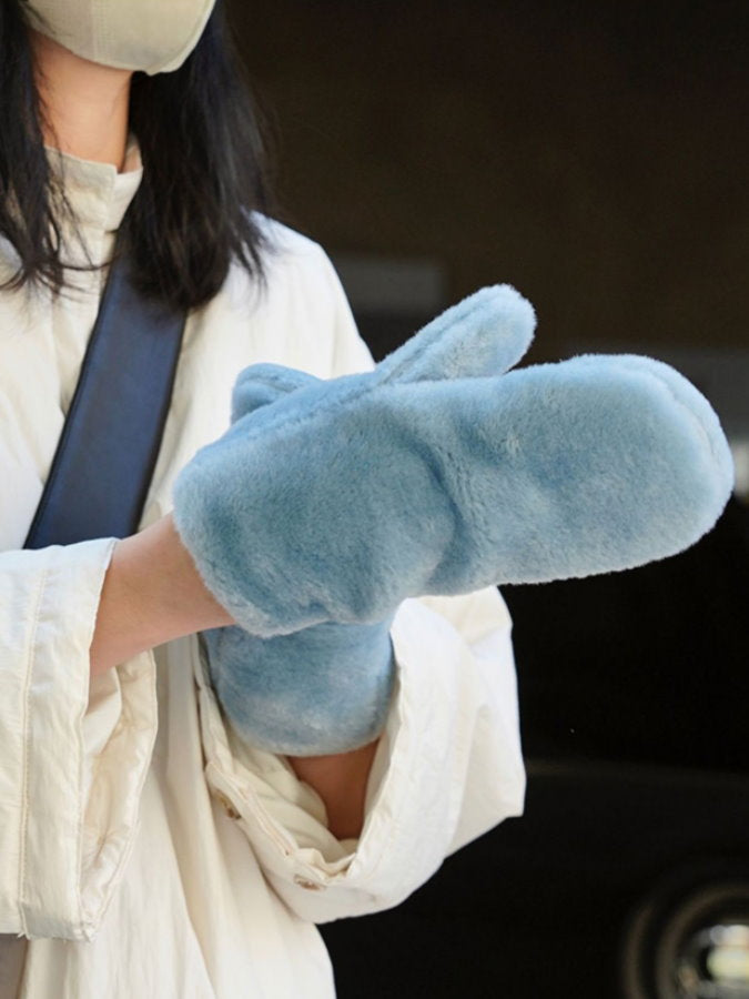 Faux Fur 2WAY Mitten Gloves HL4228