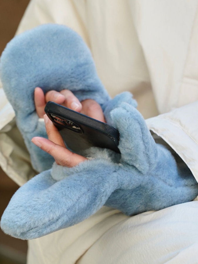 Faux Fur 2WAY Mitten Gloves HL4228