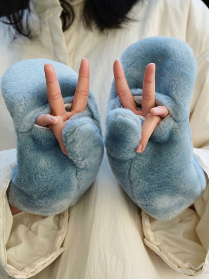 Faux Fur 2WAY Mitten Gloves HL4228