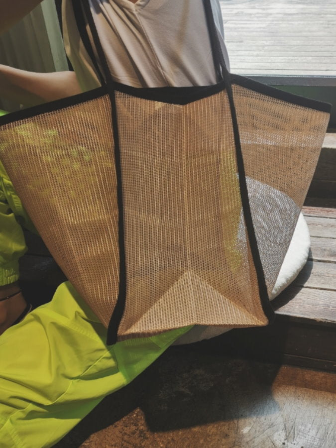 滾邊網布手提包 HL3567