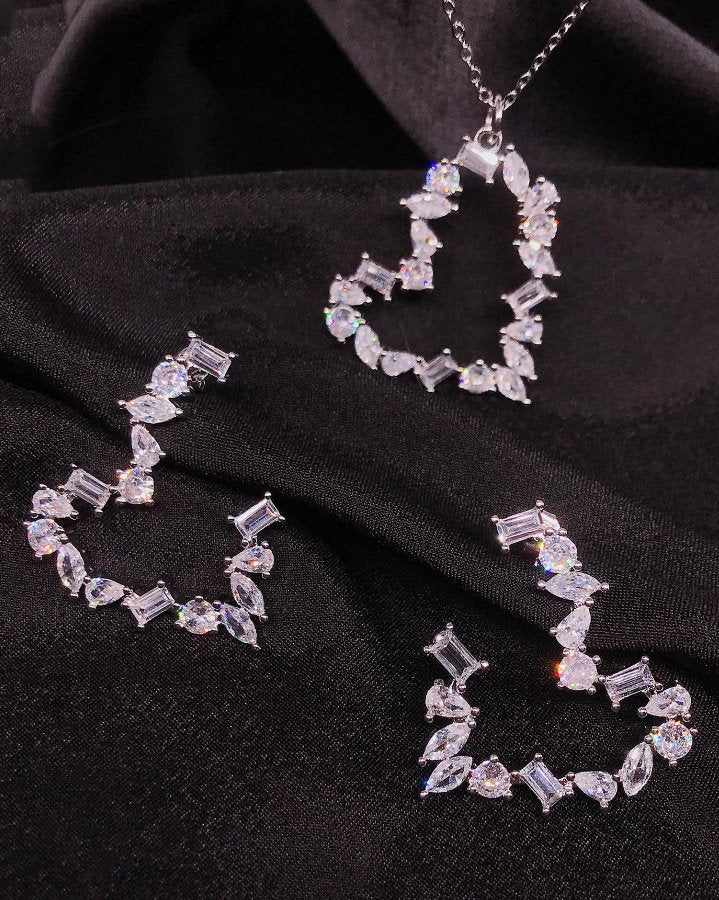 Zircon Heart Earrings Pendant Head HL9777
