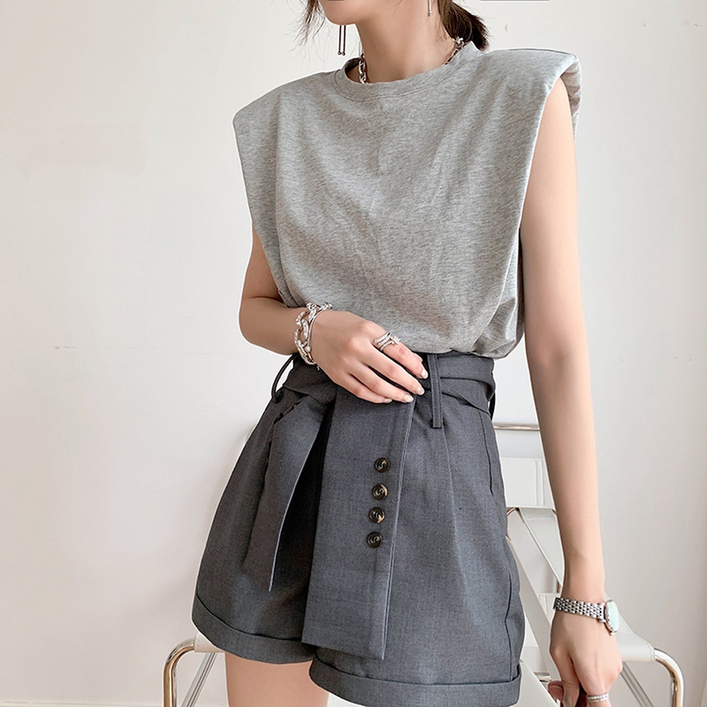 Shoulder pad T shirt 5711
