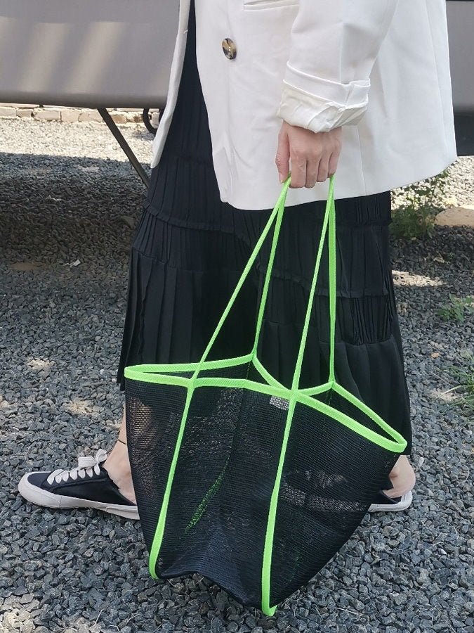 滾邊網布手提包 HL3567