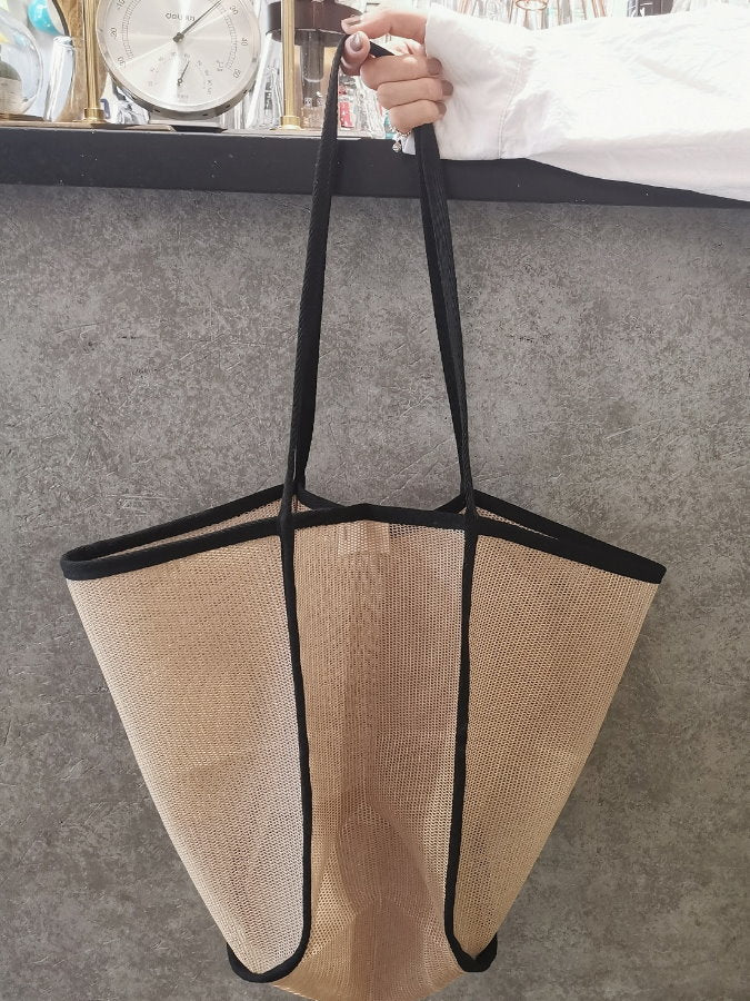 滾邊網布手提包 HL3567