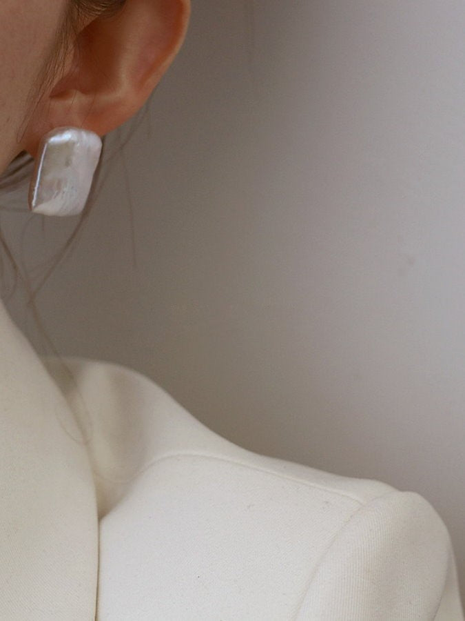 Baroque Pearl Square Earrings HL4009