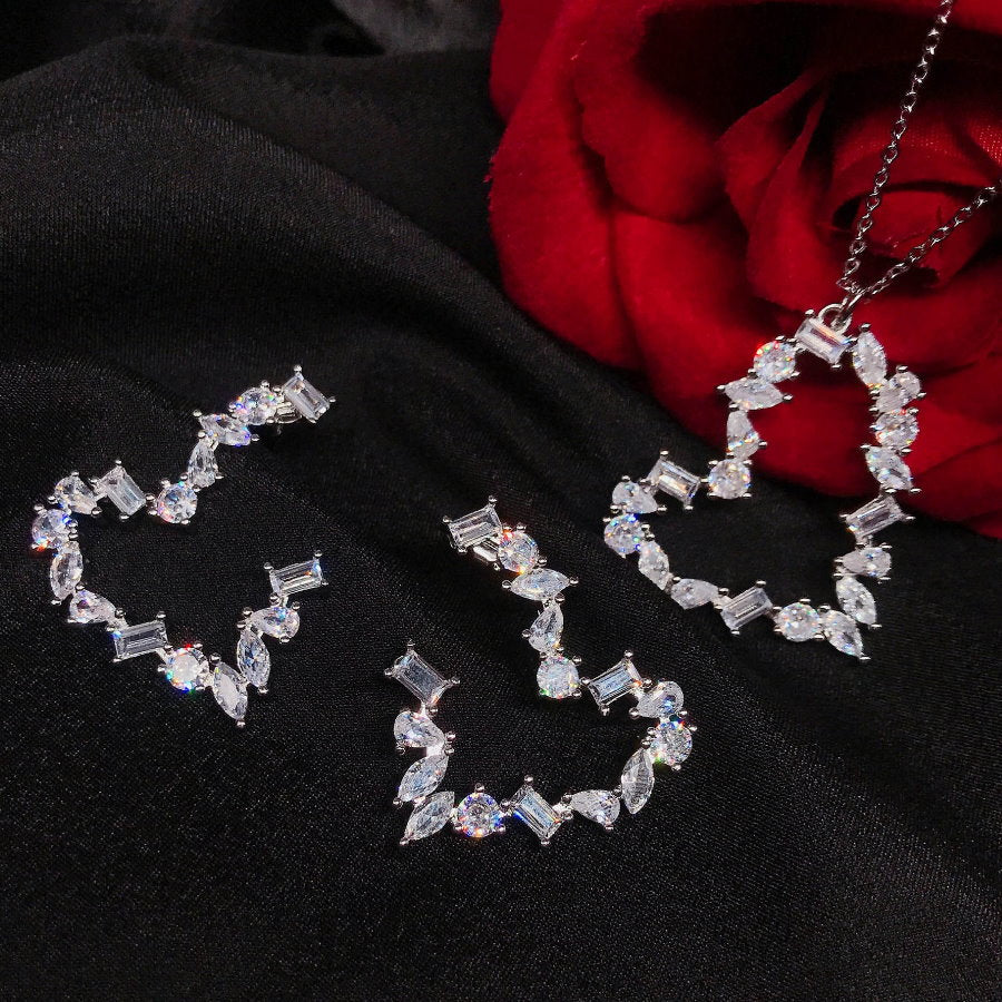 Zircon Heart Earrings Pendant Head HL9777