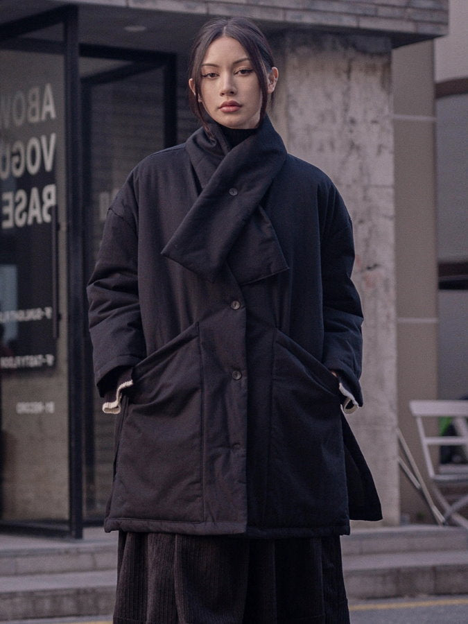 無領對接大衣 HL4209