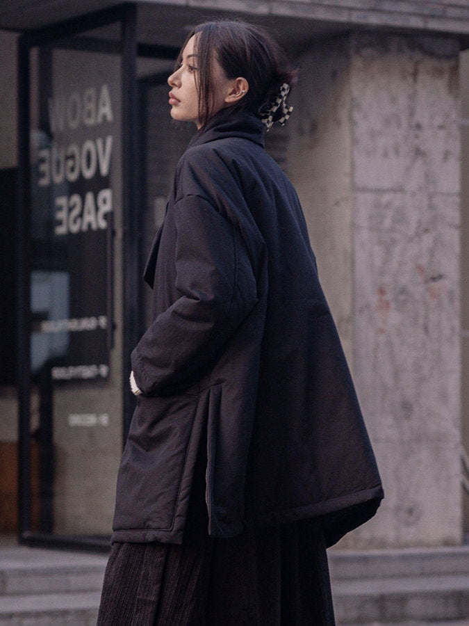 無領對接大衣 HL4209