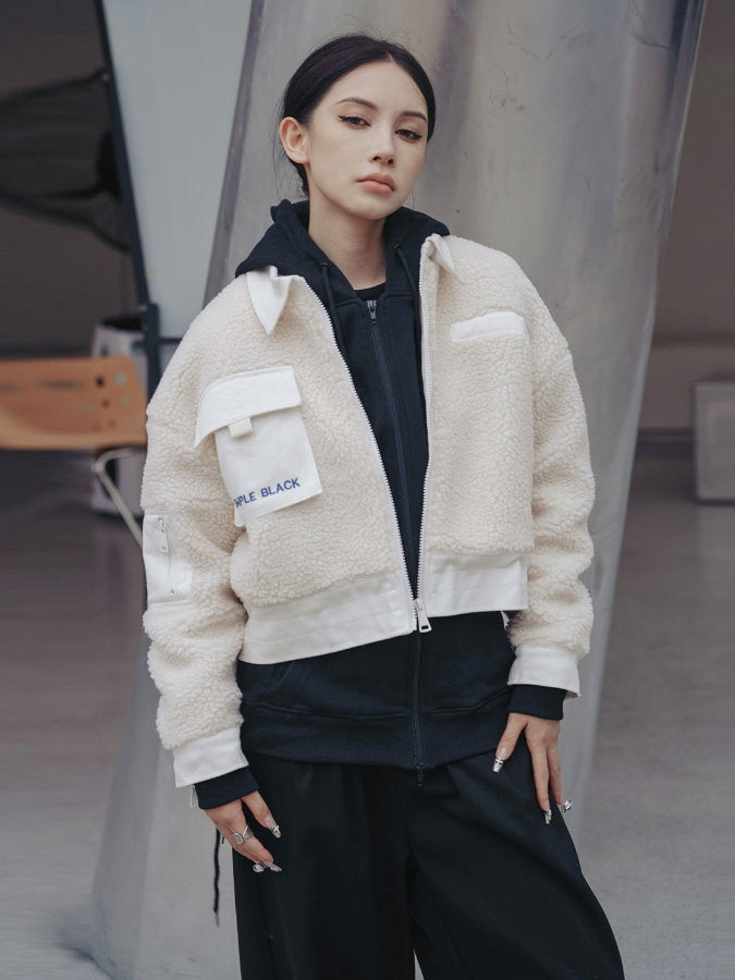 生態羊羔毛拉鍊蟒蛇夾克 HL3971