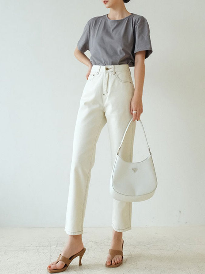 背面深V領鏈T卹 HL3727