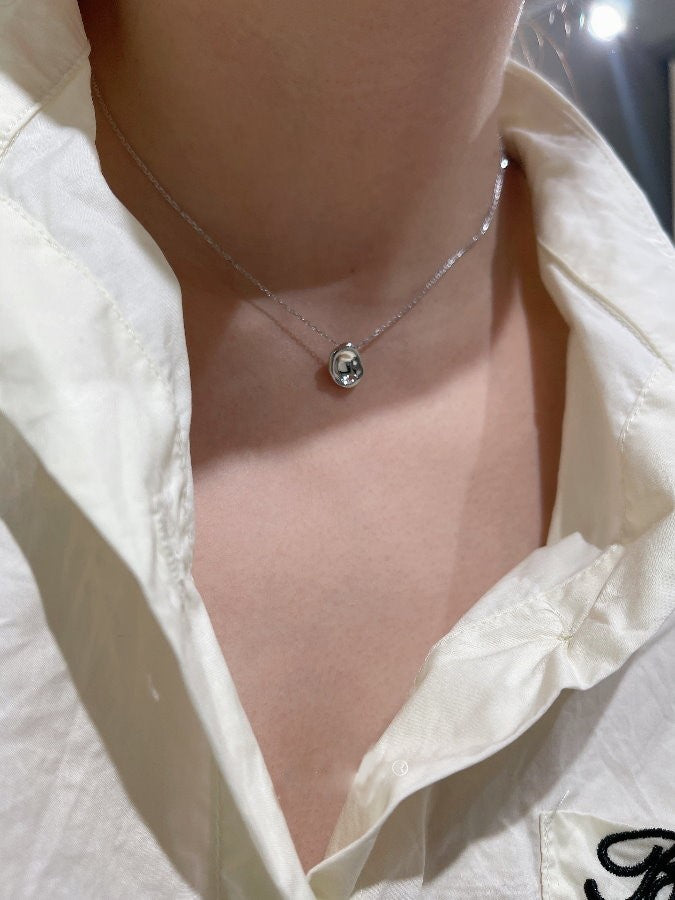 Beaded Silver Necklace_HL9757
