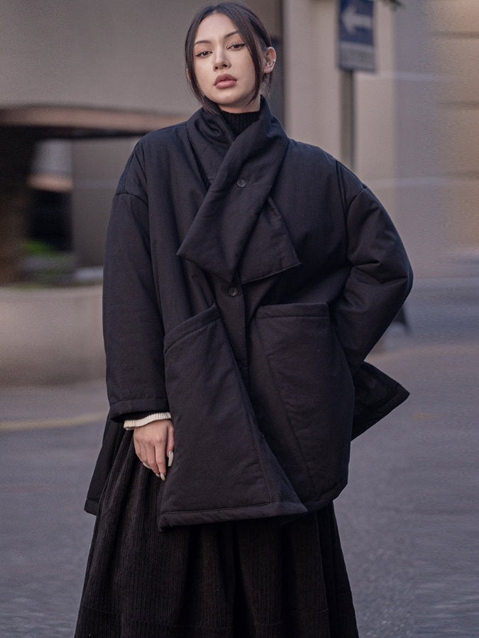 無領對接大衣 HL4209