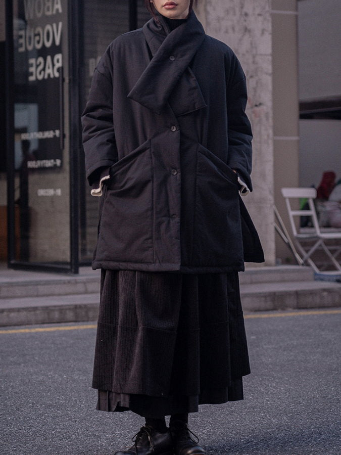 無領對接大衣 HL4209