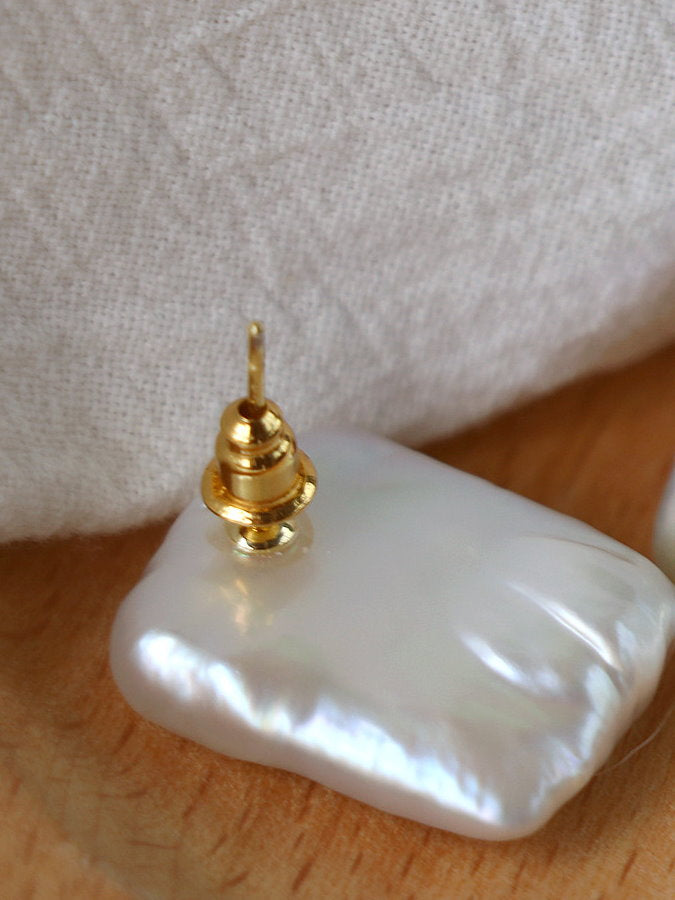 Baroque Pearl Square Earrings HL4009