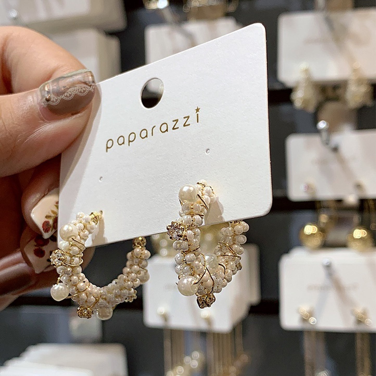 Pearl Bijoux Hoop Earrings 5760